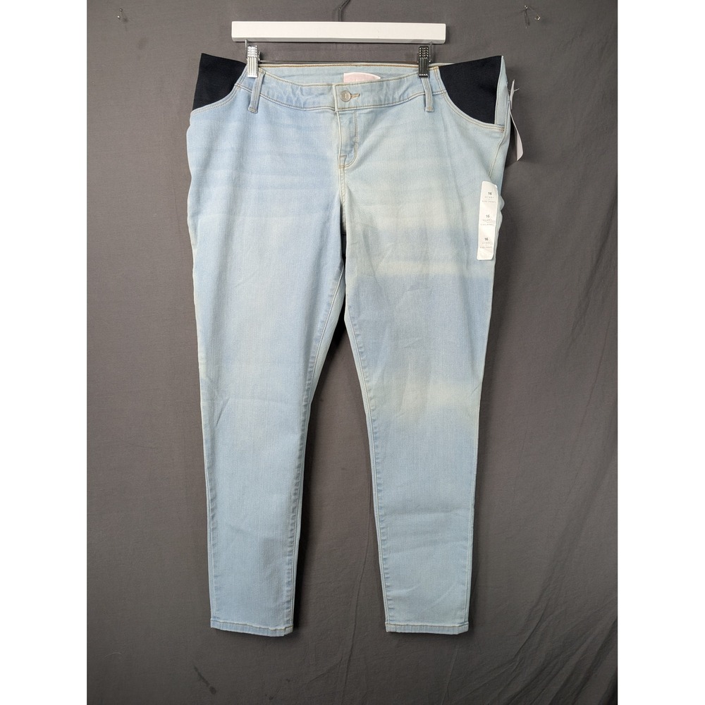 Isabel by Ingrid & Isabel Maternity Skinny Jeans Light Wash Side Panel Size 16